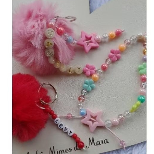 Chaveiro pompom personalizado