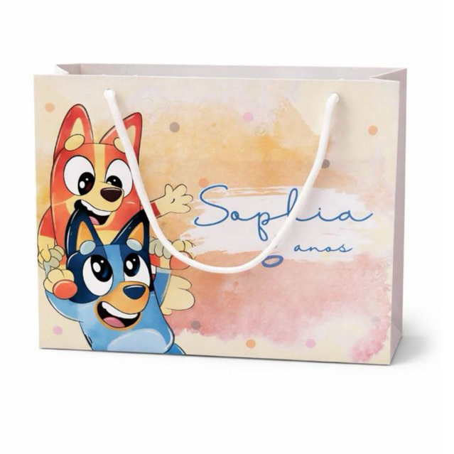 SACOLINHA BLUEY Personalizado | Sacolinha | Lembrancinha | Mimos | Aniversário Bluey / sacolinhas personalizadas