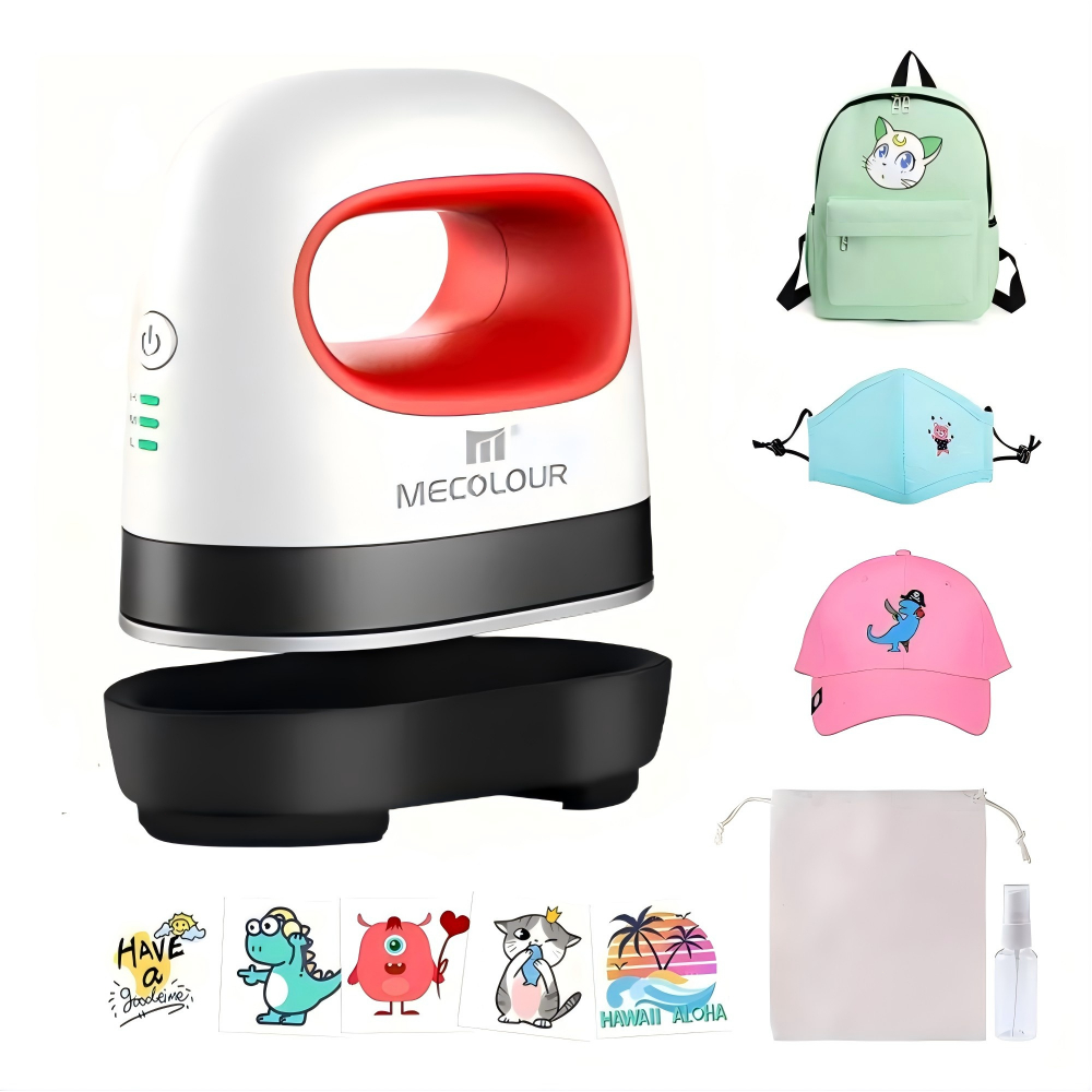 Mini Prensa Térmica Mecolour para Camisetas, Bolsas e Roupas Transfer DIY Portátil
