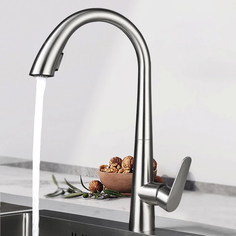 Torneira de Cozinha Gourmet Monocomando Extensível Inox Escovado — foto 5