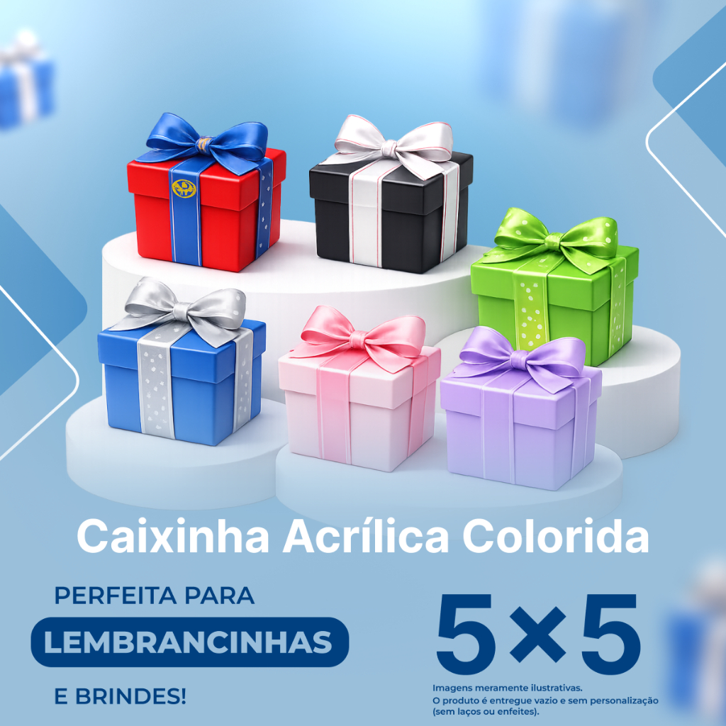 Kits Caixinhas Coloridas de Acrílico 5x5 10/20/30/40/50 - Para Lembrancinhas de Festas em Oferta na Shopee