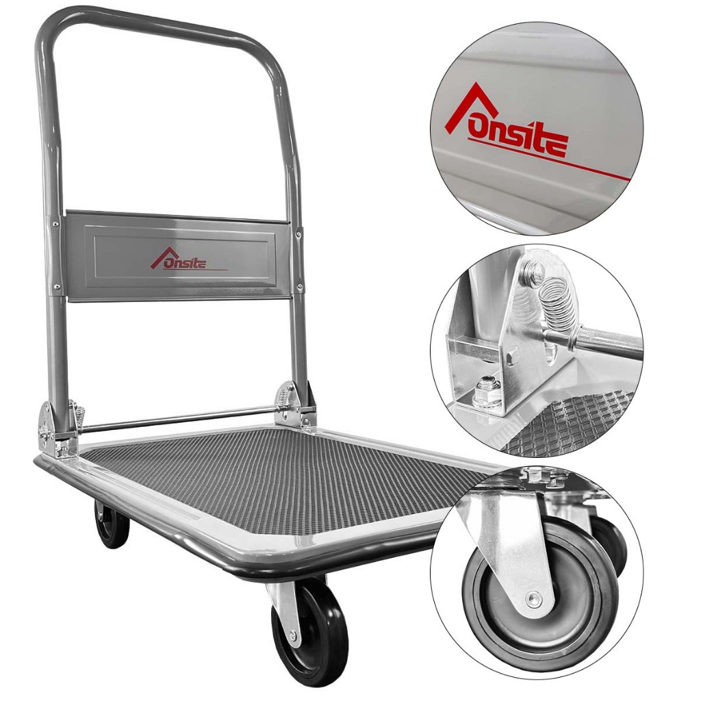 Carrinho de Carga Plataforma Dobrável Até 150kg (FPT150B) - Homebase Onsite