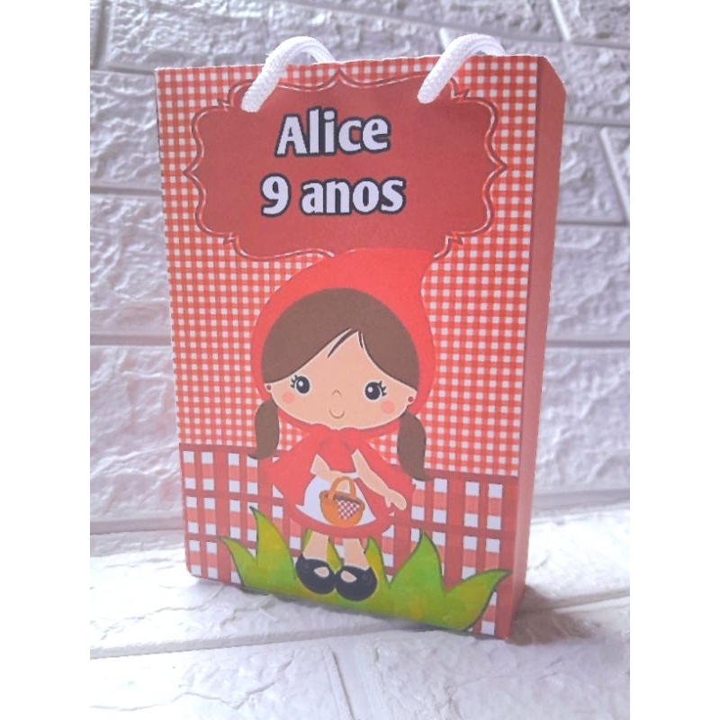 Sacolinha Surpresa Personalizada Lembrancinha Chapéuzinho Vermelho PEGUE E MONTE