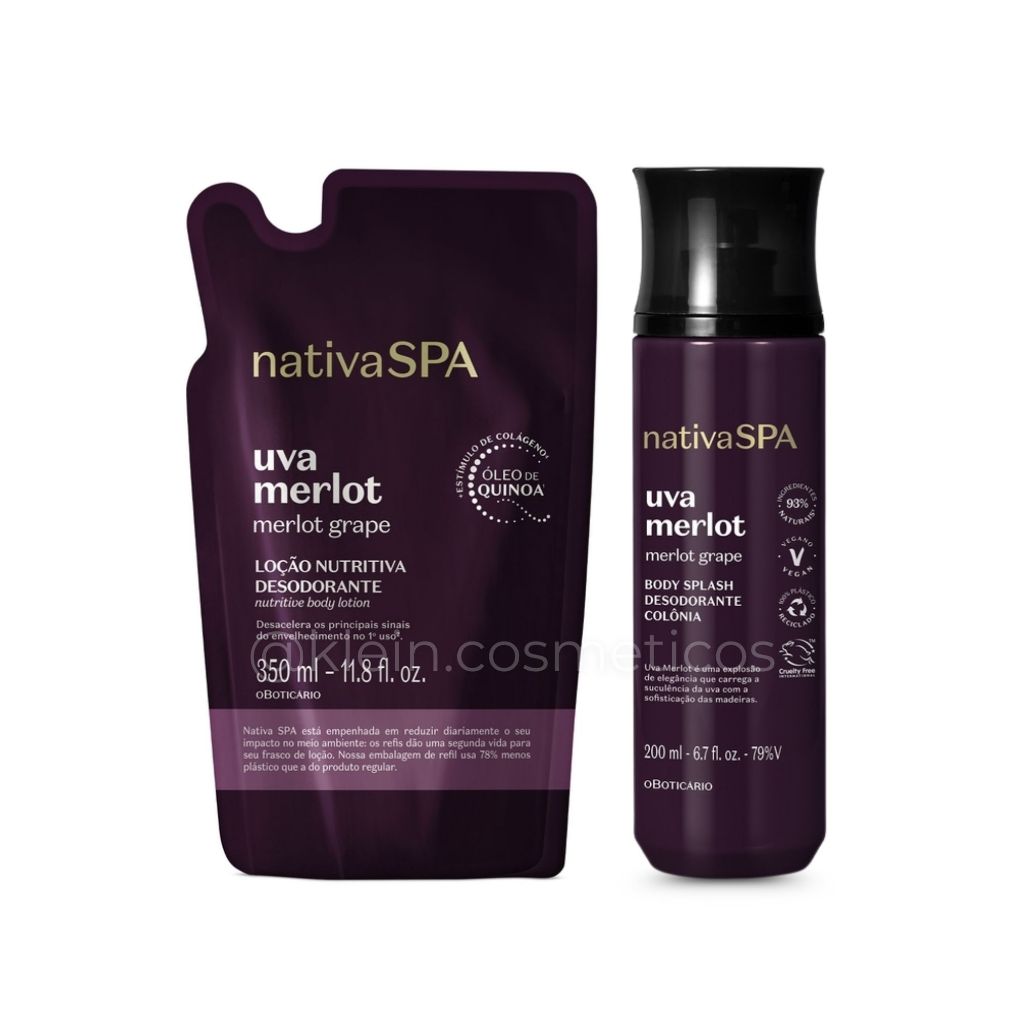 Combo Nativa SPA Uva Merlot (Body Splash + Hidratante Refil) - oBoticário | NOVOS e ORIGINAIS