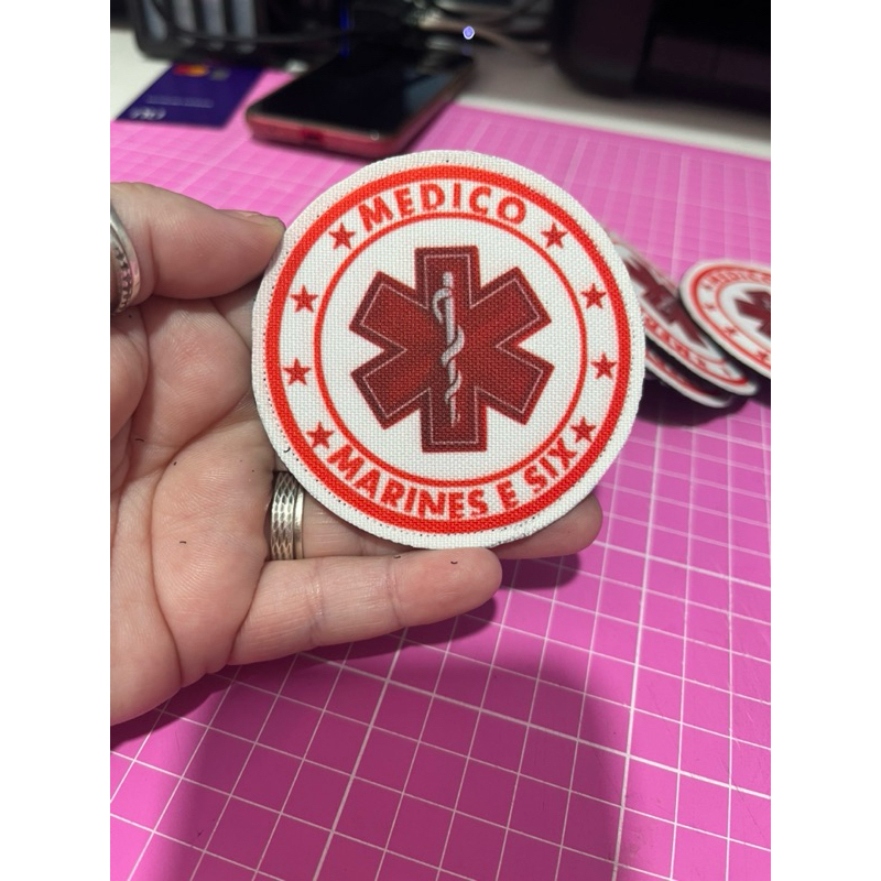 Patch sublimado Personalizado médico com nome da equipe ou organização - Jogos de AirSoft// Eventos AirSoft Kit C/ 10