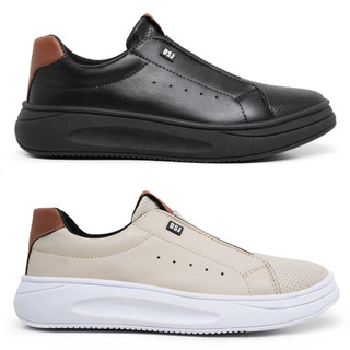 Kit 2 Pares Sapatenis Casual Masculino Tenis Confortável Leve Lançamento
