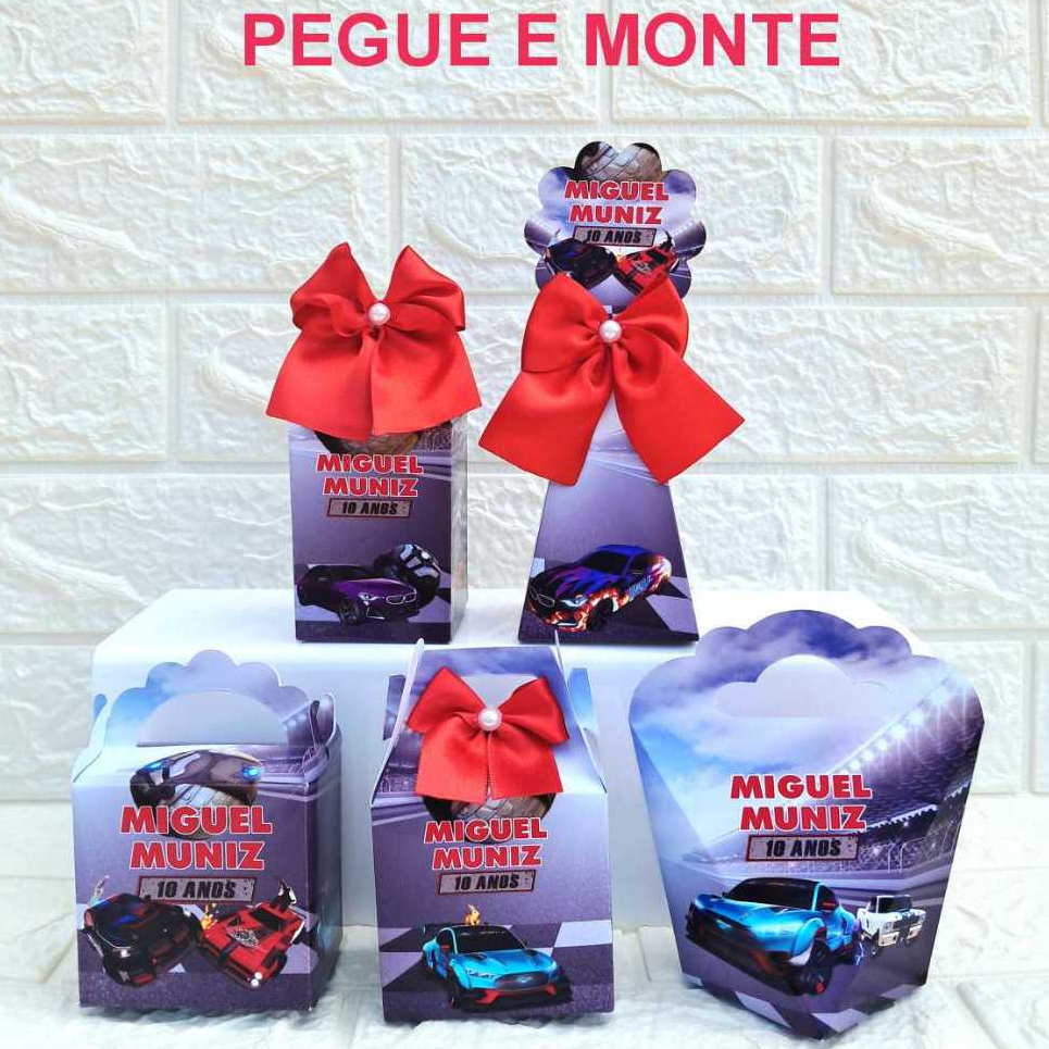 PEGUE E MONTE – KIT FESTA PERSONALIZADO ROCKET LEAGUE CAR LEMBRANCINHAS CAIXINHAS PARA FESTA
