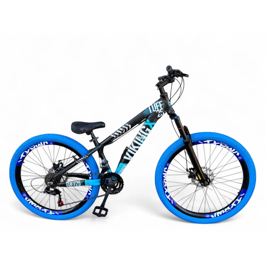 Bicicleta Aro 26 Vikingx Tuff X25 Freeride Downhill 21v Aro Vmaxx DH Freio a Disco Garfo Suspensão Pneu Flame