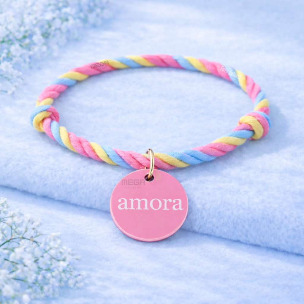 Coleira Colorida com Nome do Pet Cachorro ou Gato para achar quando sumir J2