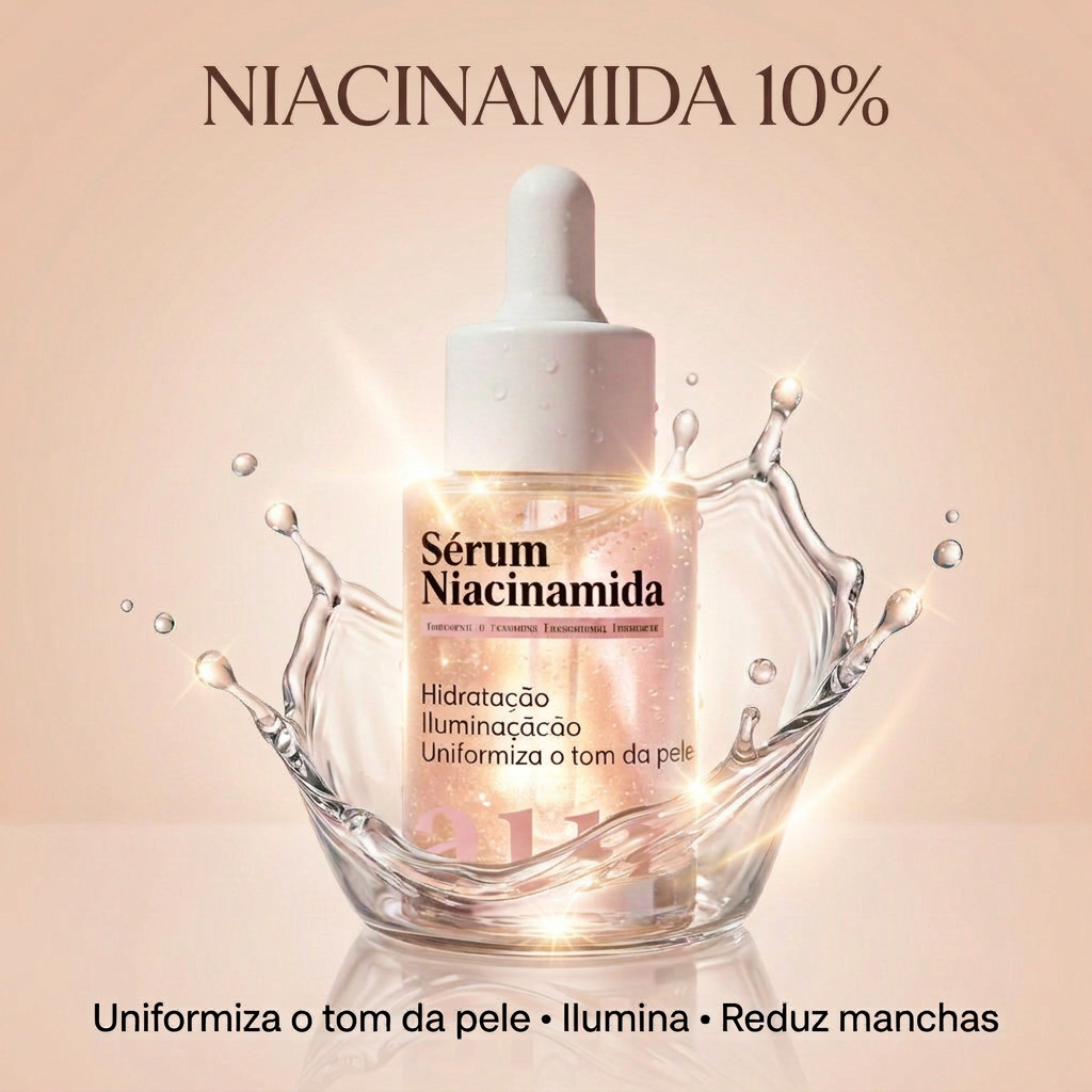 Sérum Facial Niacinamida 10% | Oleosidade, Acne e Poros | Pele Uniforme | Auvée 30ml