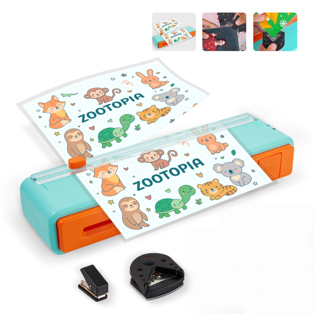 Plastificadora A4/A5/A6  3 em 1 com Refiladora 110/220V Quente MECOLOUR