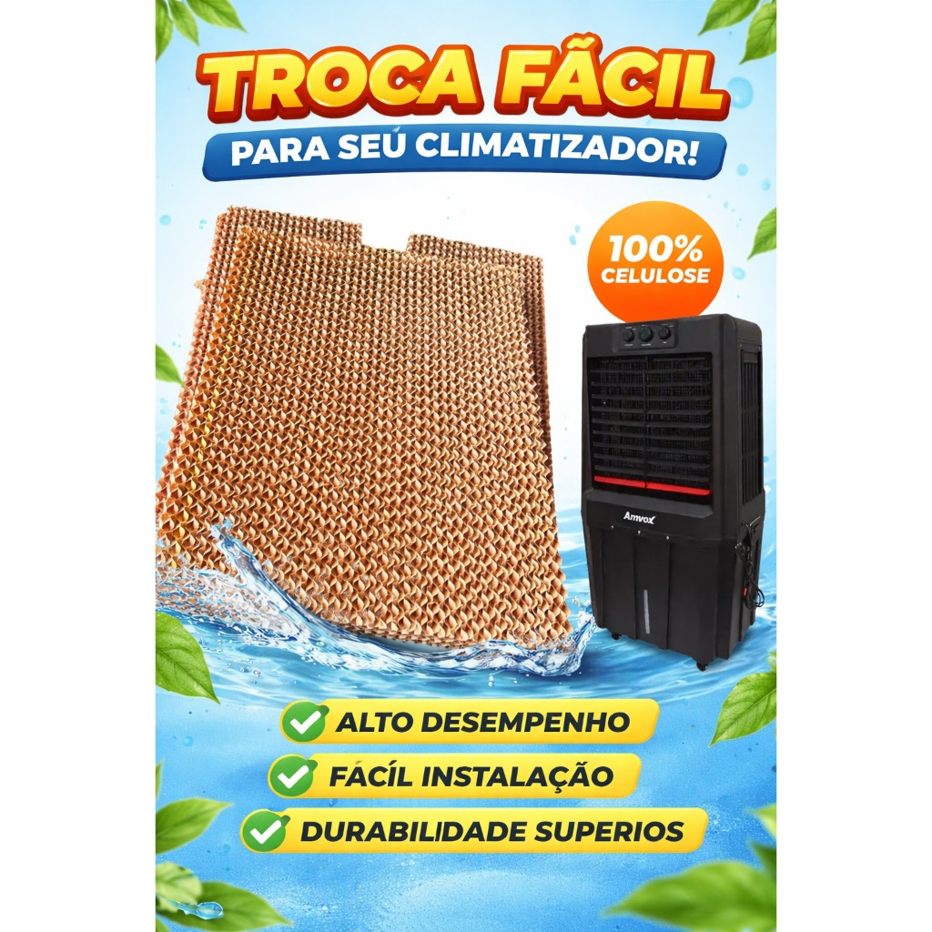 Kit Colmeia Filtro P/ Climatizador Amvox 90 Litros - 3 Peças