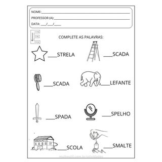 Kit 50 Atividades de Vogais de Completar Palavras
