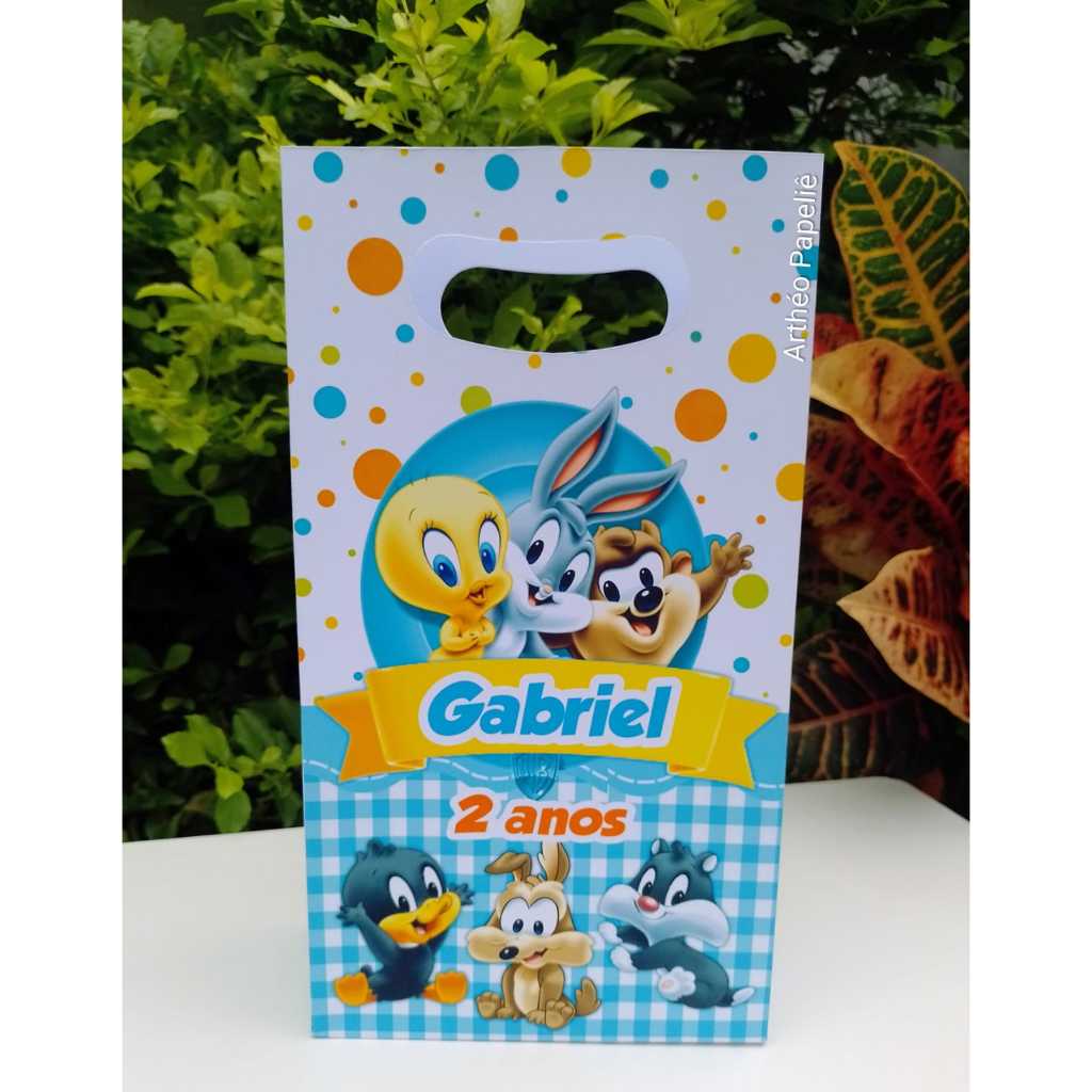 Sacolinha Surpresa M Personalizada Baby Looney Tunes para lembrancinha - PEGUE E MONTE - SACOLINHA SURPRESA/ ANIVERSÁRIO