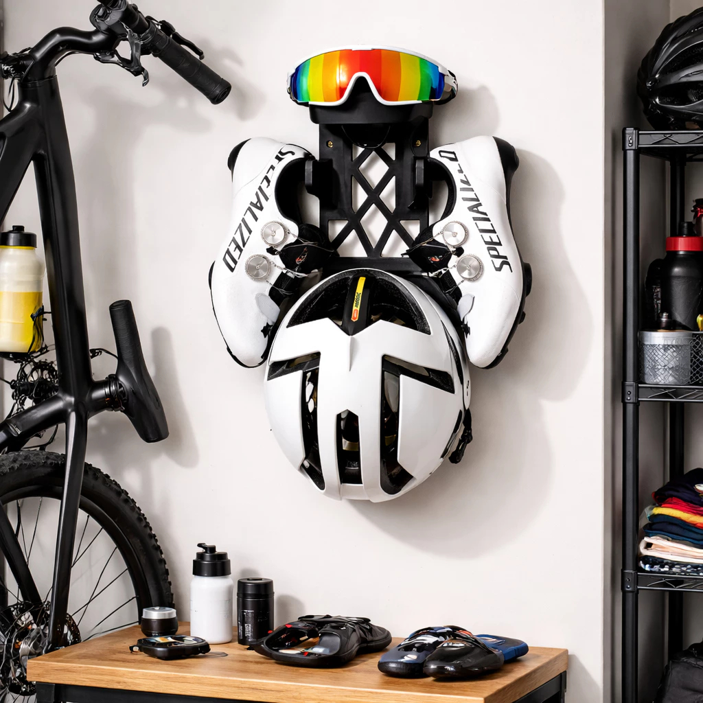 Suporte de Capacete, Sapatilha, Óculos e GPS Garmin IGPSports e Similares | Ciclismo Bike l Parede l Organização