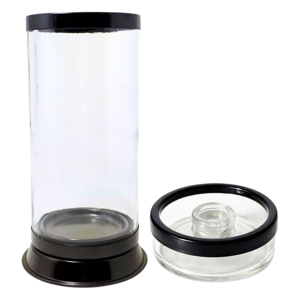 Kit C/1 Porta Vela 7 Dias de alumínio ante chama Vidro resistente Aro Preto Castiçal Palito de Vidro