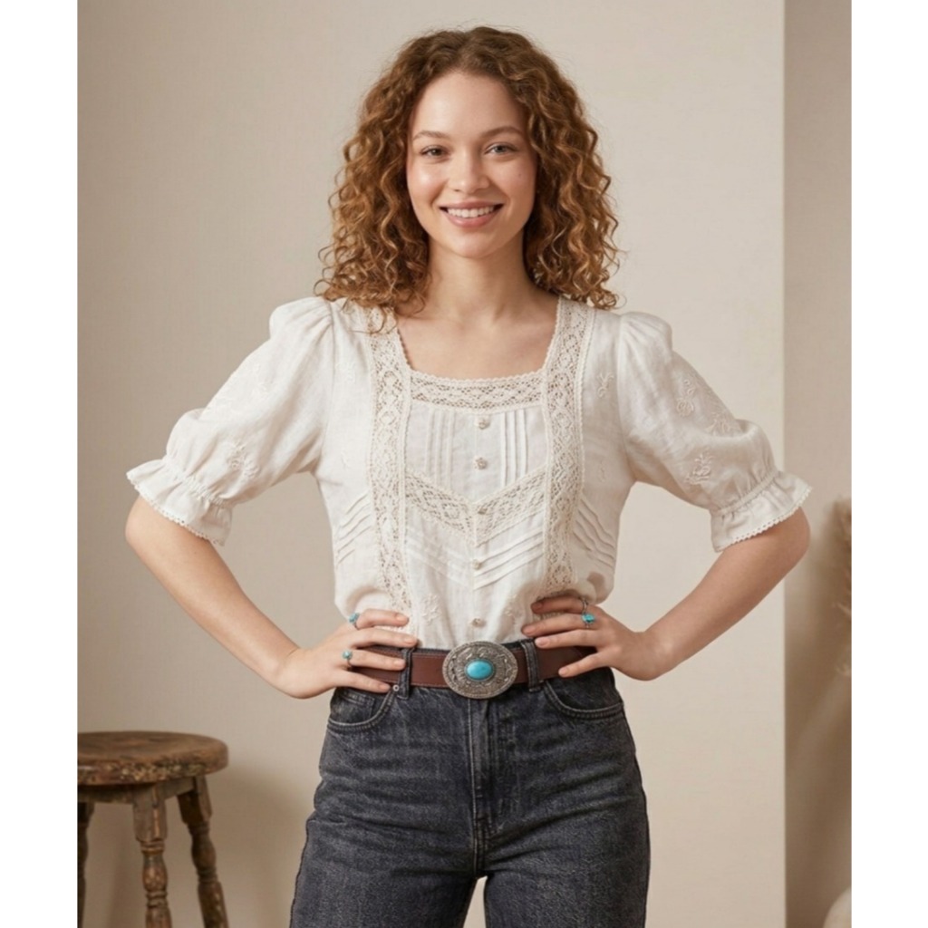 Cinto Feminino Western Luxo Fivela Turquesa Grande Boho Country Premium