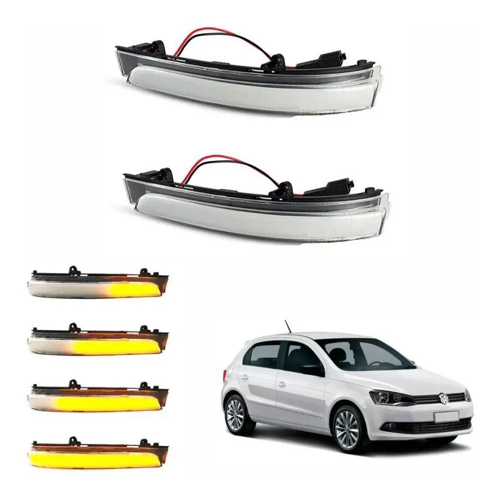 Par Pisca LED Sequencial Retrovisor Gol G6 G7 G8 Saveiro Voyage Fox Up Polo Golf