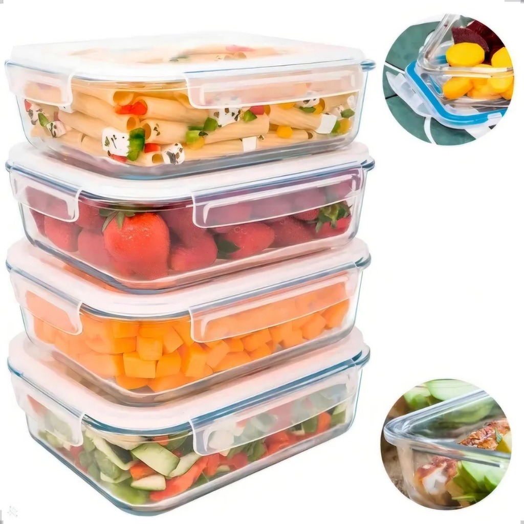 Pote de Vidro 640ml Hermético Marmita Fitness com Tampa por R$ 23,00