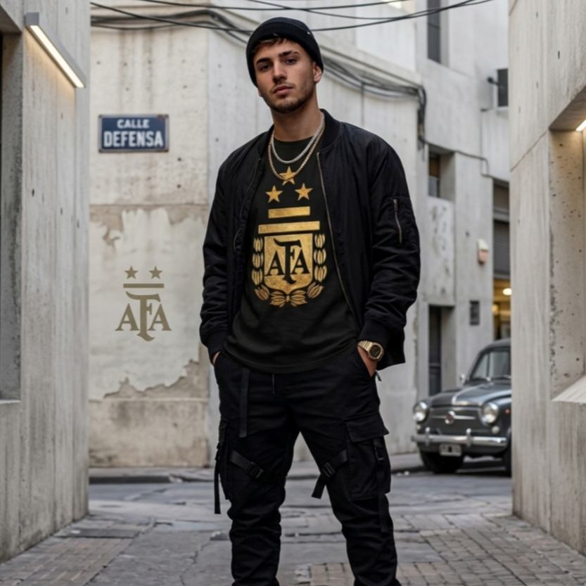 Camiseta Argentina Brasão Grande Futebol Copa StreetWear Unissex 100% Algodão - Envio Rápido