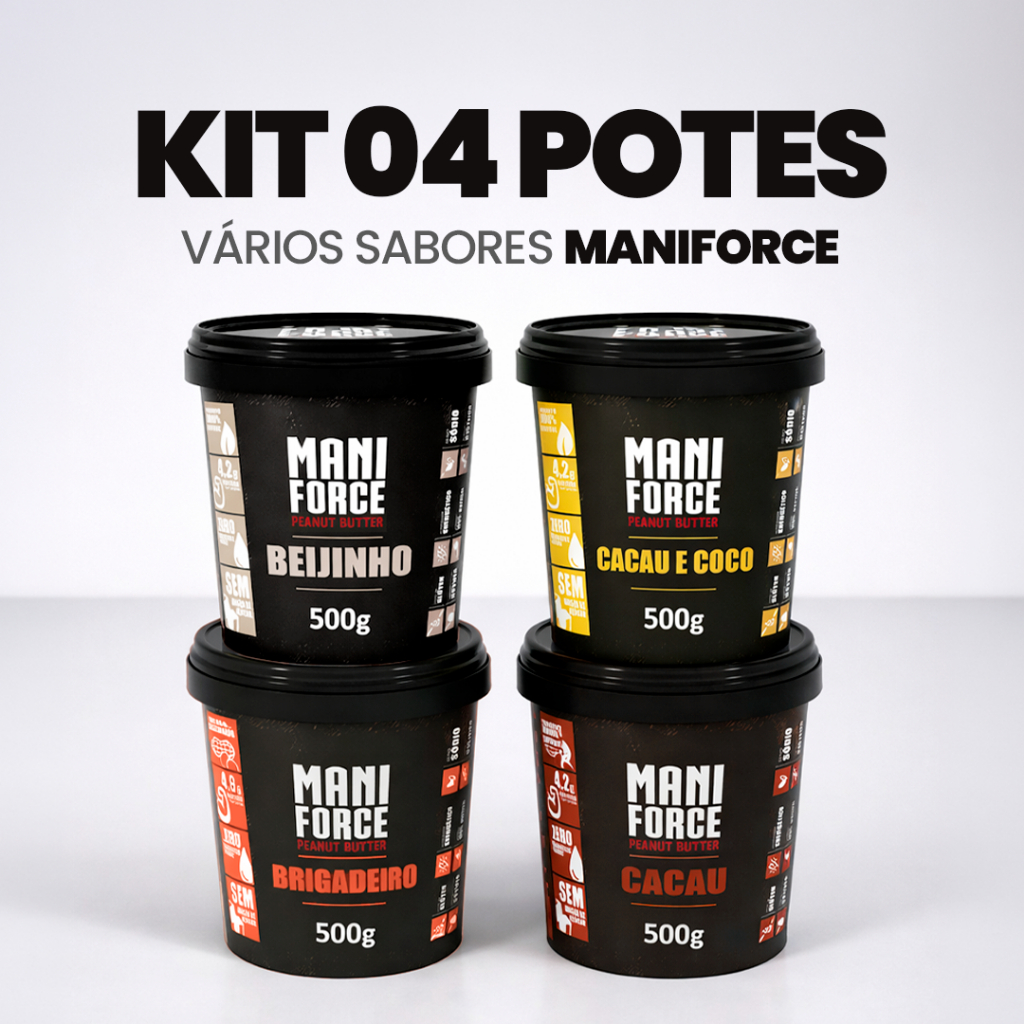 Kit 04x Pasta De Amendoim Integral Vários Sabores Maniforce