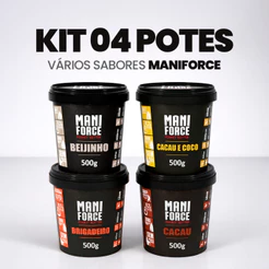 Kit 04x Pasta De Amendoim Integral Vários Sabores Maniforce
