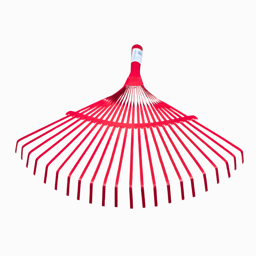 Vassoura Metálica para Jardim 22 Dentes Rastelo para Grama e Folhas Limpeza Externa Profissional