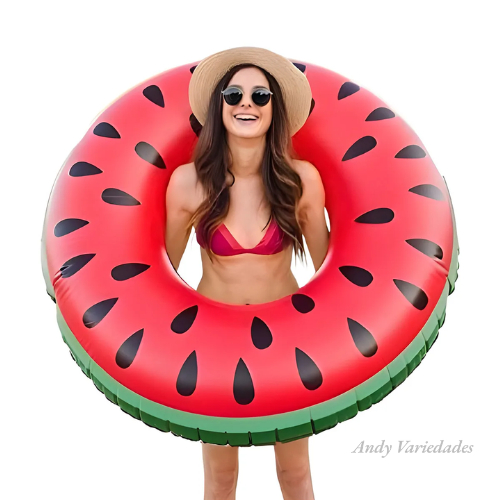 Boia Insuflável Circular Melancia 60/70/80/90/120cm Adulto Infantil para Festas na Piscina Praia