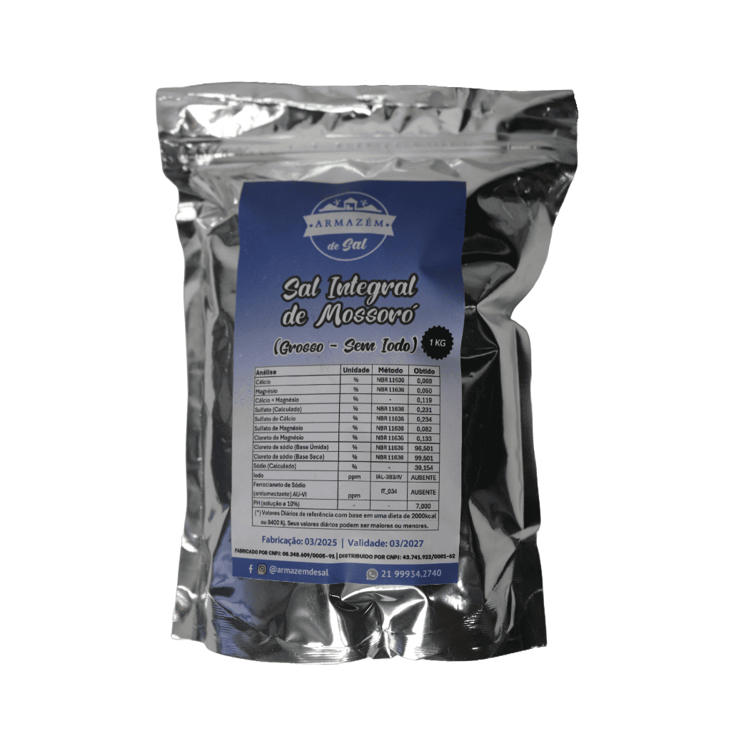 Sal Grosso Mossoró Integral - sem iodo - 1kg em Oferta na Shopee