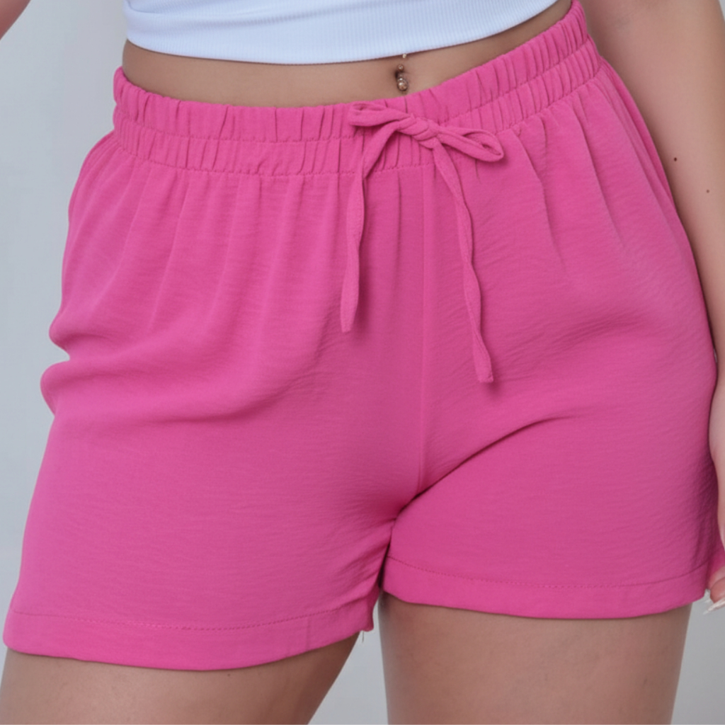 Shorts Feminino Duna Cintura Alta Verão Soltinho Leve Tendência Do M ao G3 Plus Size
