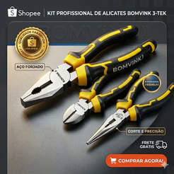 Kit 3 ALicates Universal Corte e Bico meia cana