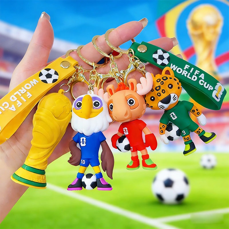 Chaveiro Mascote Copa do Mundo 2026 | Kit 3/2/1, Presente Criativo para Torcedores, Lembrancinha de Futebol