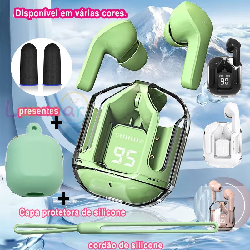 Mini Fone de Ouvido TWS Bluetooth LED Display, Compatível com Microfone-Auriculares Sem