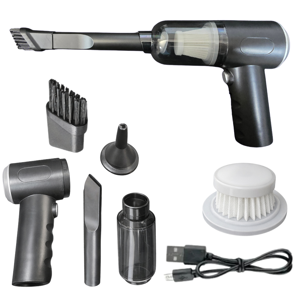 Aspirador Portátil Recarregável Sem Fio Usb Mini Soprador Preto 1.5v