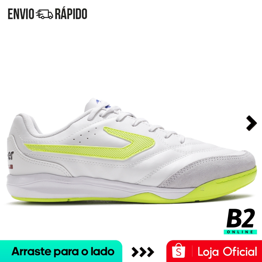 Chuteira Futsal Topper Maestro Club VI Unissex Branco/Verde Original com Nota Fiscal e Garantia