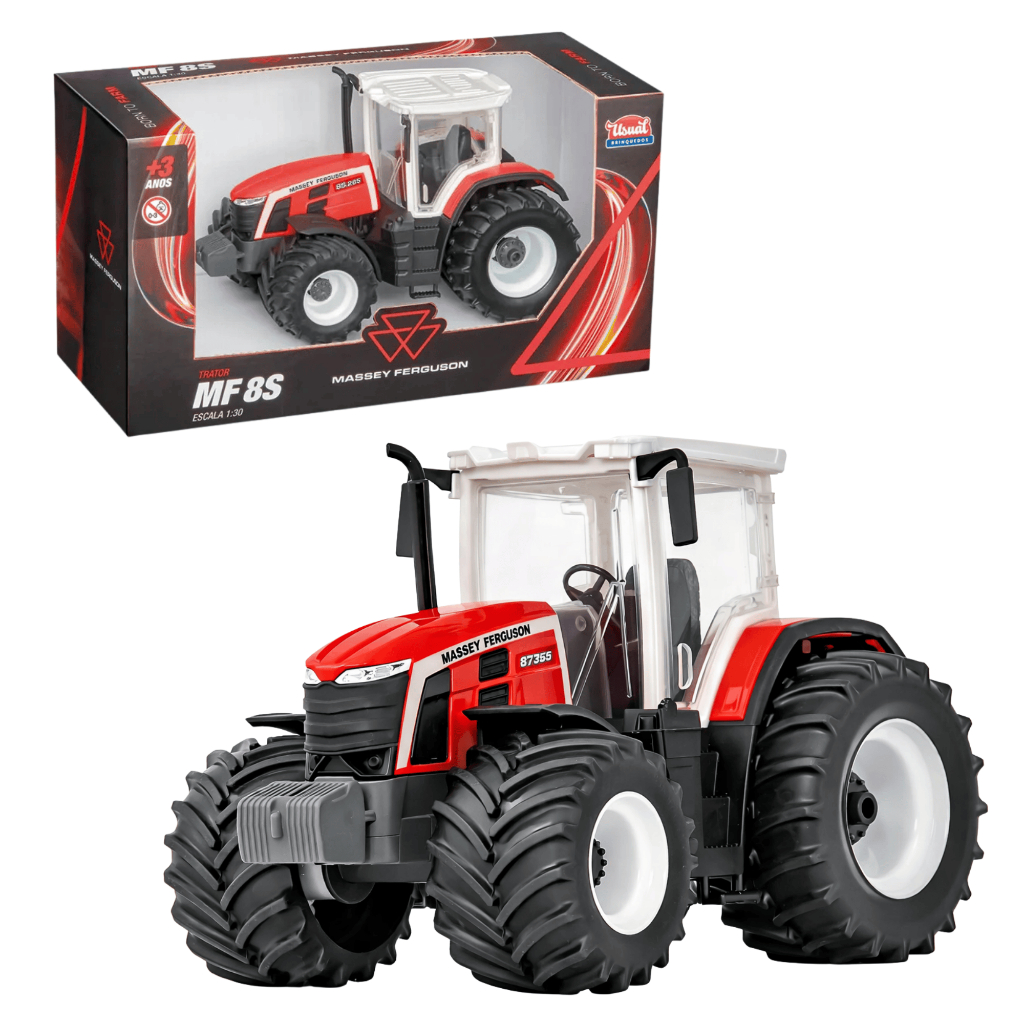 Trator De Brinquedo Massey Ferguson MF8S Réplica Infantil Original - Usual Brinquedos
