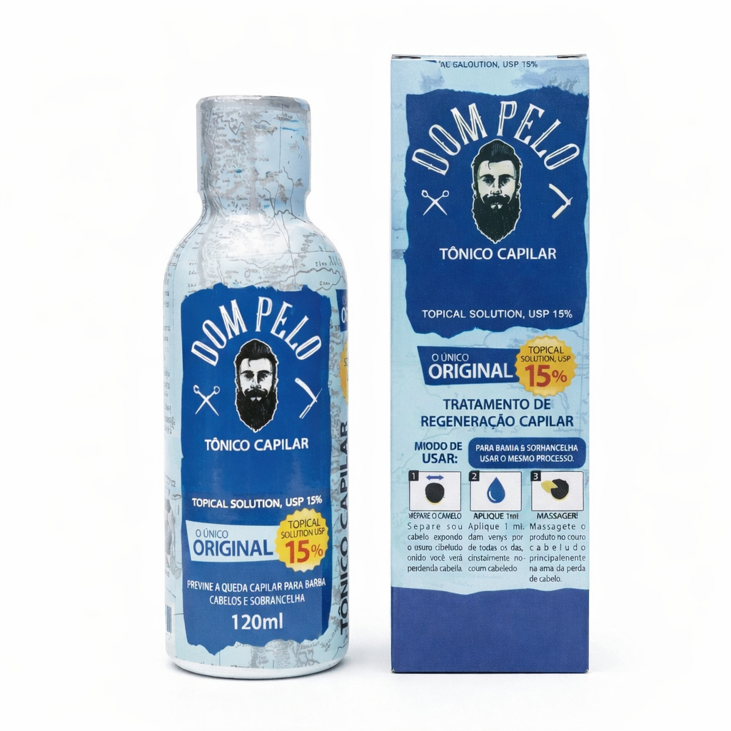 Dom Pelo Original - Tônico Capilar para Cabelo, Barba e Sobrancelha com caixinha
