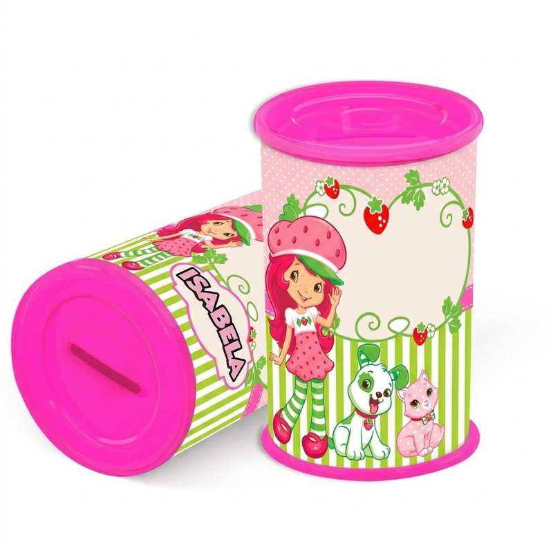 10 Cofrinho Personalizado Lembrancinha Aniversário Moranguinho