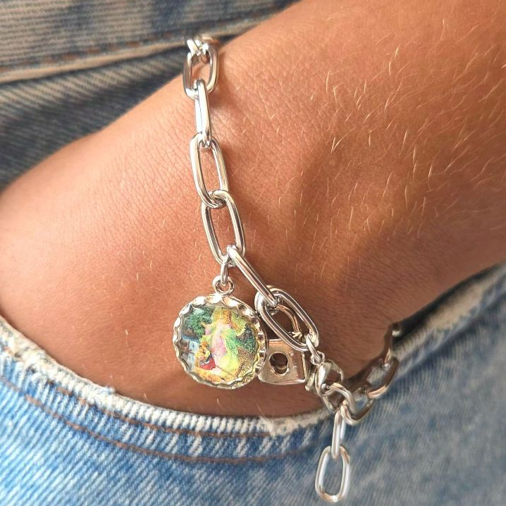 Pulseira Anjo da Guarda Inox + Oração — Proteção Divina | Presente para Crianças e Adultos