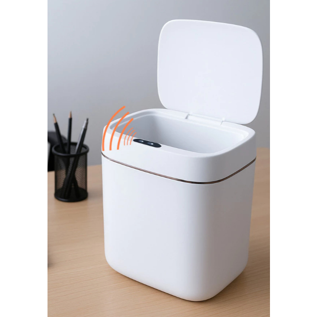 Lixeira Elétrica Automática 6L com Sensor de Proximidade Inteligente Compacta Mesa Para Escritório