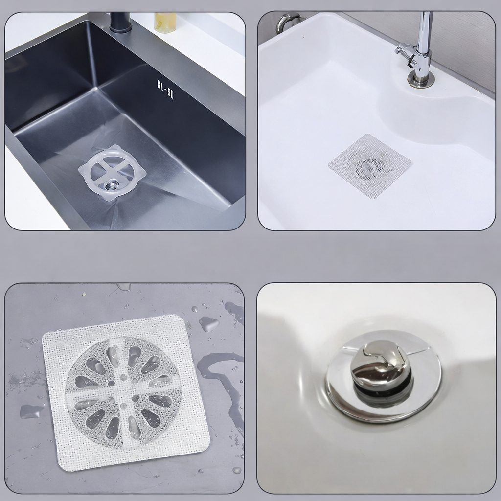 DAGUAN Kit Protetor De Ralo Banheiro Cozinha Tela Adesivo Prevenção de bloqueios — imagem 2 de 2