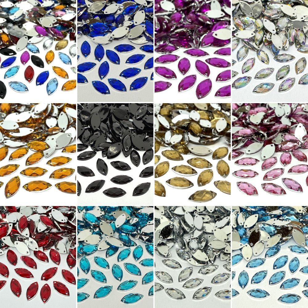 Chaton Costura Navete Com Furo 7x15mm Com 100 Unidades