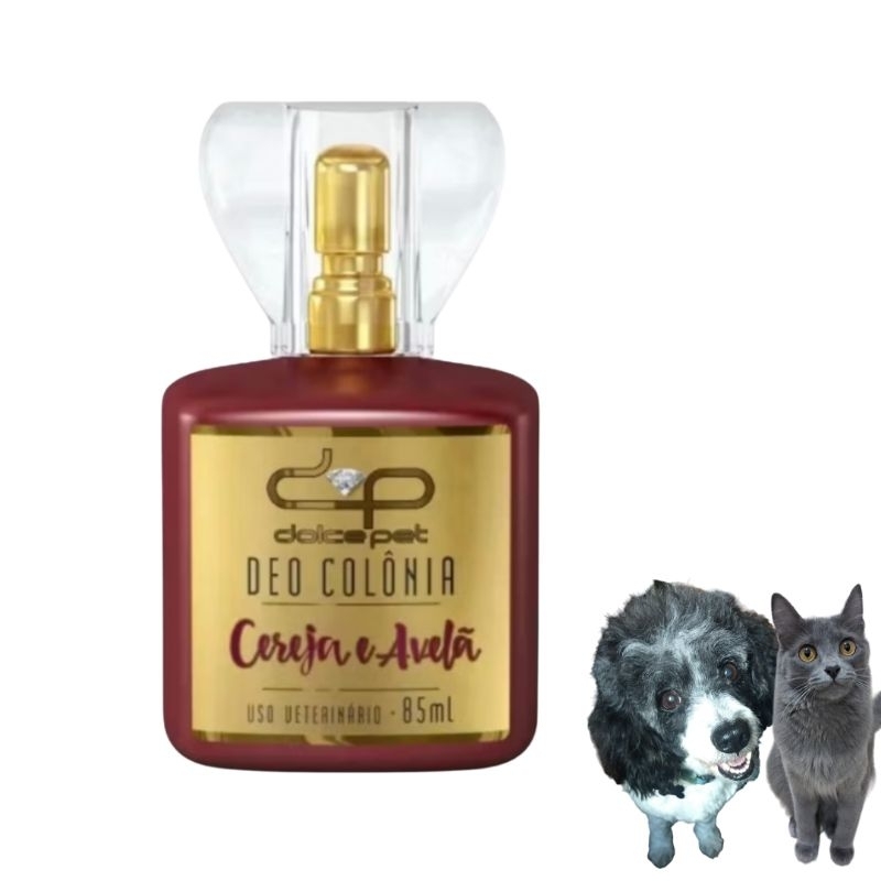 Perfume Colonia Dolce Pet Cereja e Avelã ou Melancia Cães Gatos 85ml