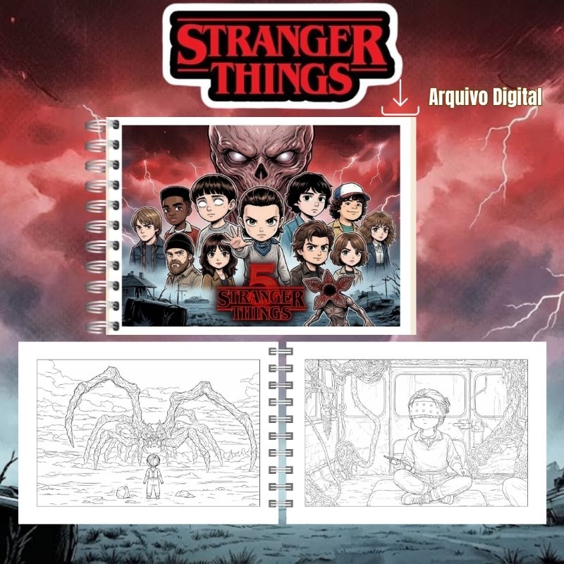 Livro de Colorir Stranger Things 2