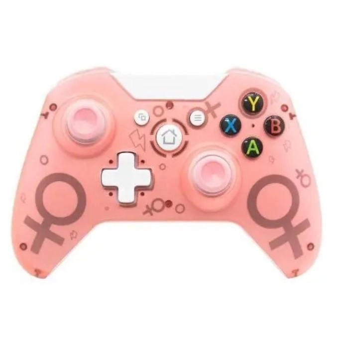 Controle Joystick Compatível Xbox Pc Ps3 Gamer S Fio - Rosa