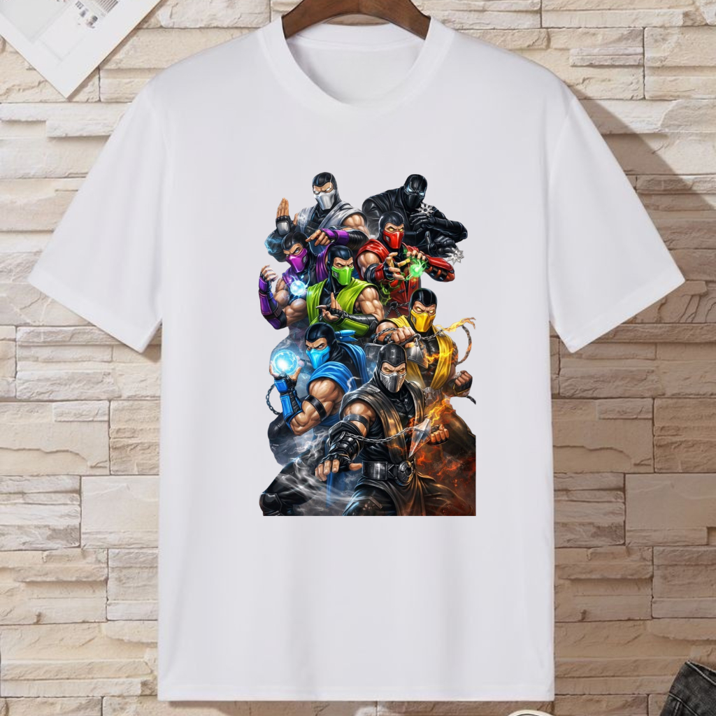 CAMISETA CAMISA BLUSA Mortal Jogo Kombat Luta Scorpion Sub Zero Jogo Clássico unissex juvenil infant