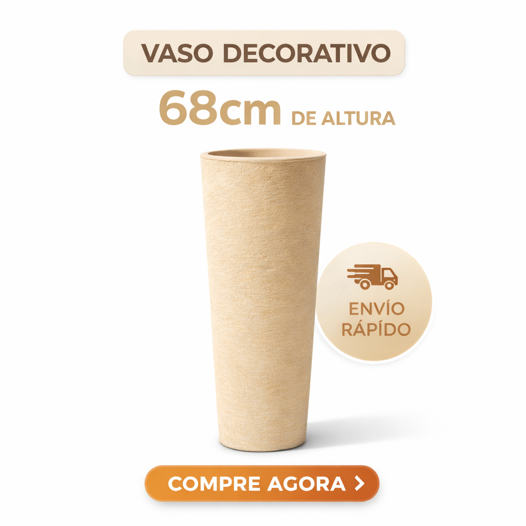 Vaso Grande 68cm Polietileno Premium Decorativo Luxo Para Plantas Sala Jardim