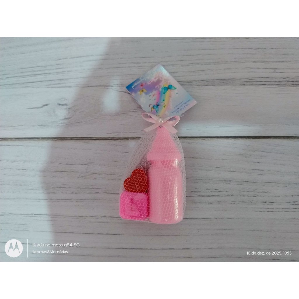 Lembrancinha Sabonete Mamadeira + Inicial + Mini Coração - Chá de Bebê - Chá Revelação - Nascimento