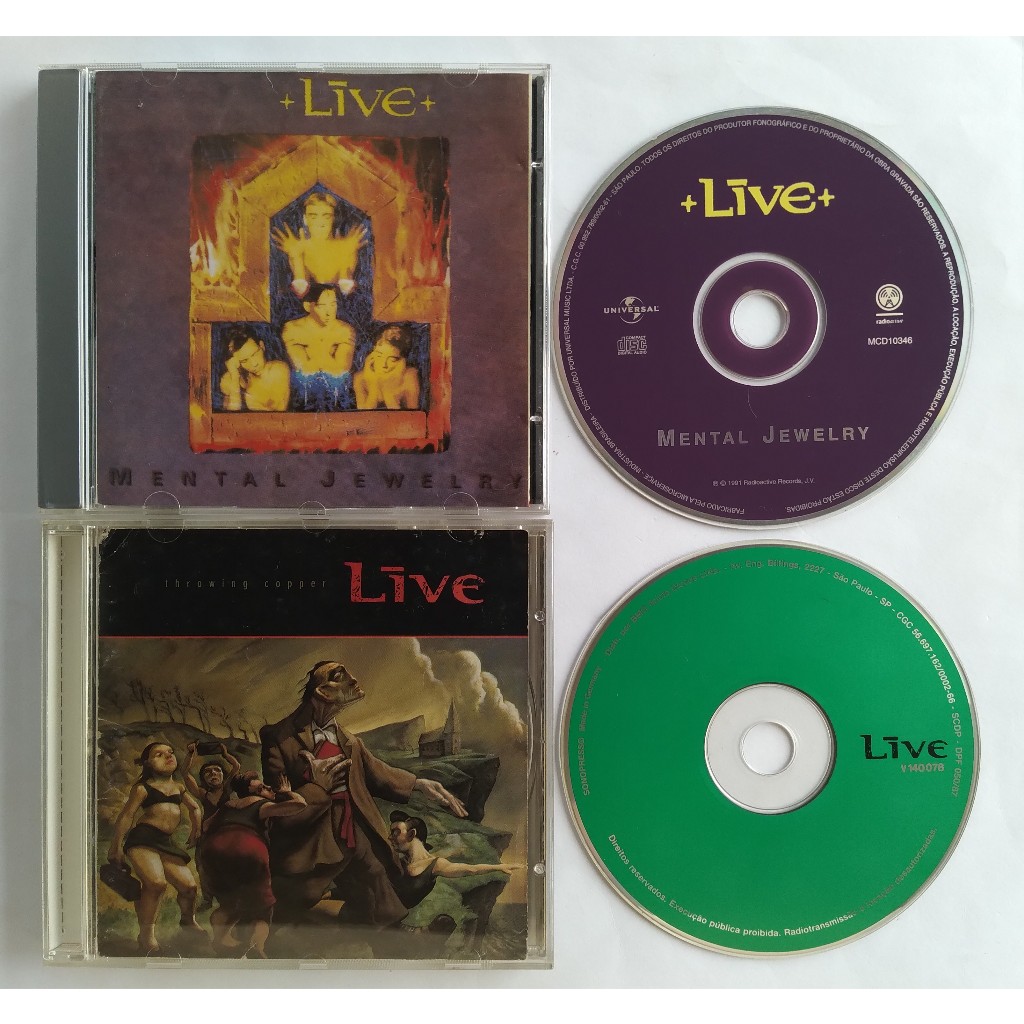 Lote 2 CDs Live: Mental Jewelry (Millennium) + Throwing Copper