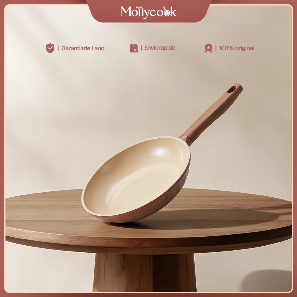 Mollycook Frigideira 24cm Alumínio Antiaderente Cerâmica Sem PFOA Indução Gás
